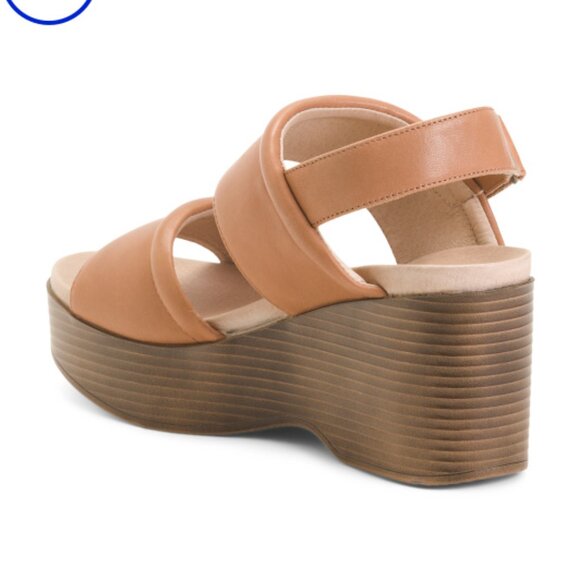 NEW NATIONAL COMFORT Alisa Leather Wedge Comfort Sandals 166mn - Picture 2 of 2